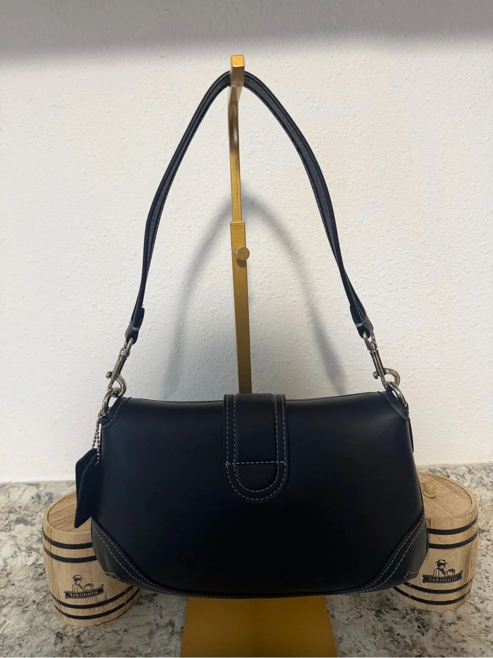 Coach Black Shoulder Bag with Silver Hardware